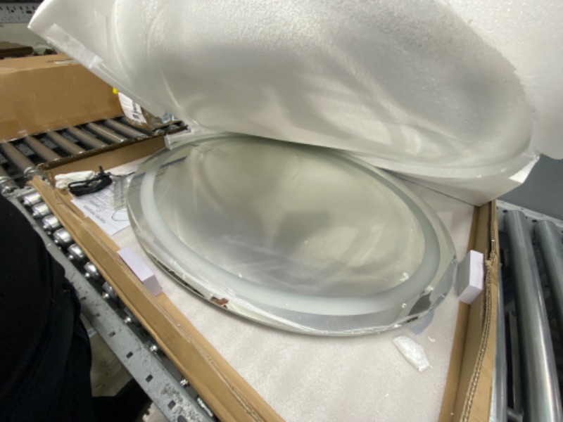 View 2 of DIDIDADA 36 x 28 Inch Oval LED Bathroom Mirror with Lights 3 Color Dimmable Oval Lighted Vanity Mirrors for Bathroom Wall LED Mirrors Antifog Bathroom Oval LED Vanity Mirror Smart Light up Mirror 36 x28 Inch