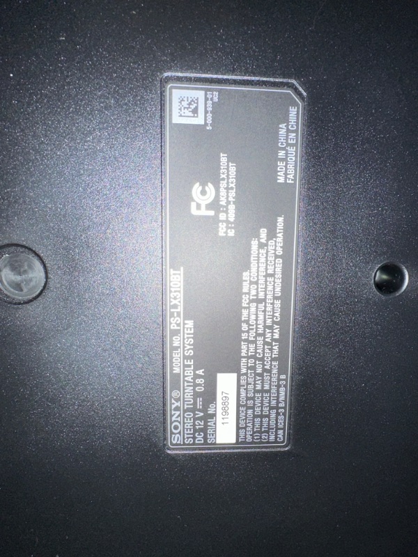 Photo 6 of DAMAGE/ SEE NOTES*****
Sony PS-LX310BT Belt Drive Turntable- Black