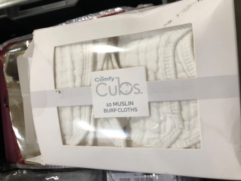 Photo 2 of Comfy Cubs Muslin Burp Cloths Large 100% Cotton Hand Washcloths for Babies, Baby Essentials 6 Layers Extra Absorbent and Soft Boys & Girls Rags for Newborn Registry (White, 10-Pack, 20" X10") White 10-Pack 20"X10"