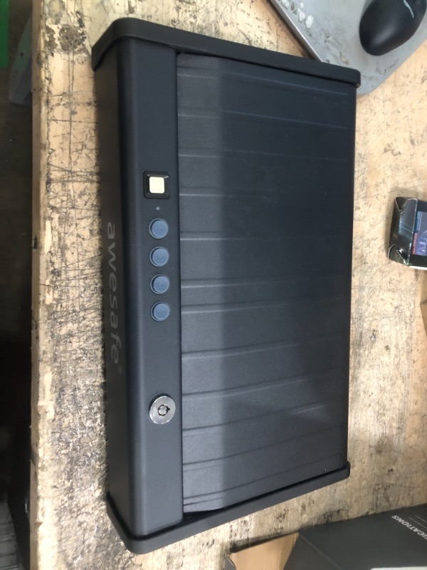 Photo 2 of *LOCKED* awesafe Upgraded Size Gun Safe with Fingerprint Biometric, Keypad Password and Key Lock for Two Handgun Capacity