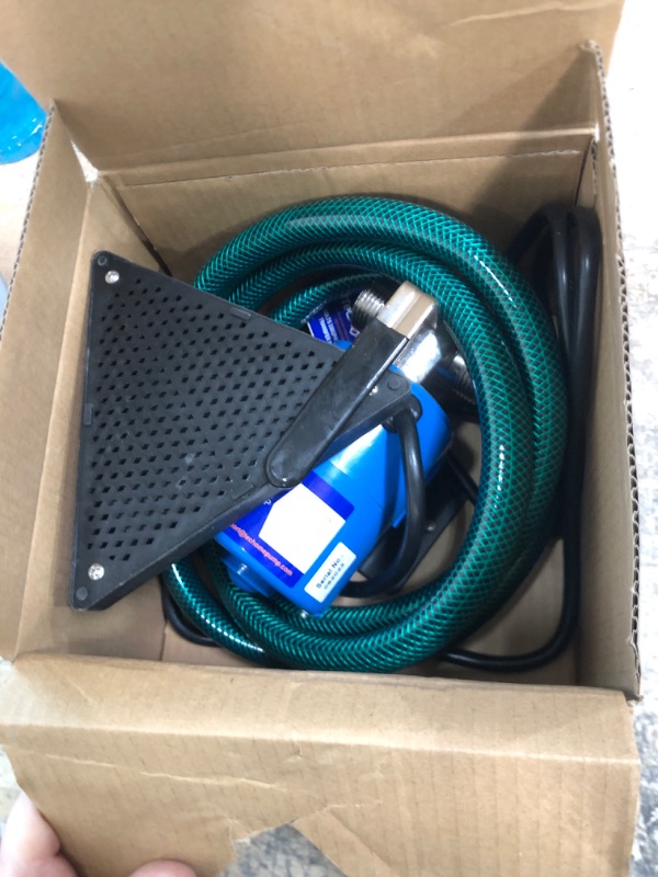 Photo 2 of TecHome Hose Pump, 115V 1/10HP 330GPH Waterbed Pump Electric Water Pump Rain Barrel Pump, With Water Hose Kit. 1/10HP Portable Pump-Blue