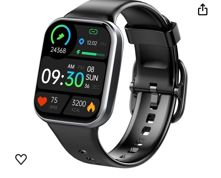 Photo 1 of NERUNSA Smart Watch for Men Women, Fitness Tracker Heart Rate/Sleep Monitor, 1.69" Screen Fitness Watch Step/Calorie Counter 25 Sport Modes IP68 Waterproof Activity Tracker, Smartwatch for Android iOS