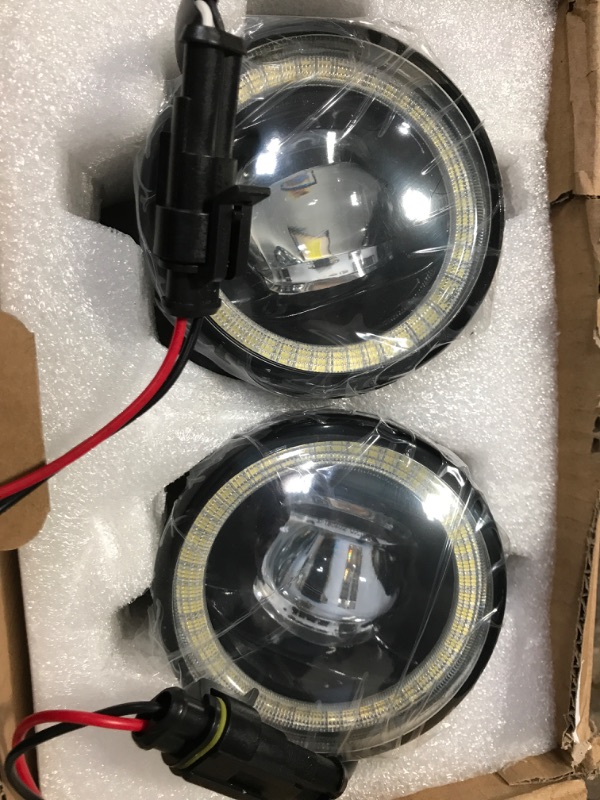 Photo 2 of 2in1 Angel Eye Fog Light, Upgrade LED Fog Lamp with Halo Ring DRL for Nissan 2011-2013 Rogue, 2007-2011 Versa, 2009-2014 Murano Z51, 2011-2014 Juke, 2009-2014 Cube Z12, 2010-2013 Infiniti G37 White Angel Eye