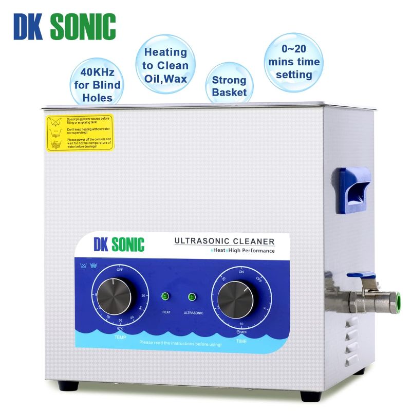 Photo 1 of DK SONIC Ultrasonic Cleaner with Heater,Timer and Basket for Lab Tools, Metal Parts, Carburetor, Fuel Injector, Brass, Auto Parts, Engine Parts, etc (10L, 110V)
