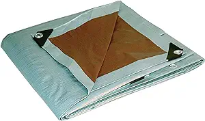 Photo 1 of 16x20 Multi-Purpose Silver/Brown Heavy Duty DRY TOP Poly Tarp(16x20')