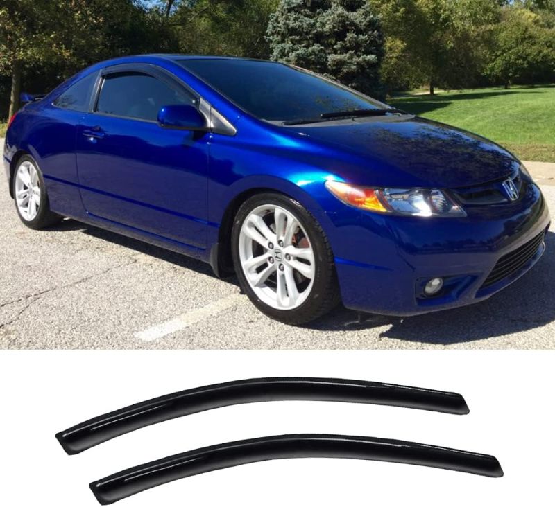 Photo 1 of 92410 Side Window Wind Deflector,2pc Outside Mount Style Nice Sun Rain Guards Set,Window Visor fit for 2006-2011 Honda Civic Coupe