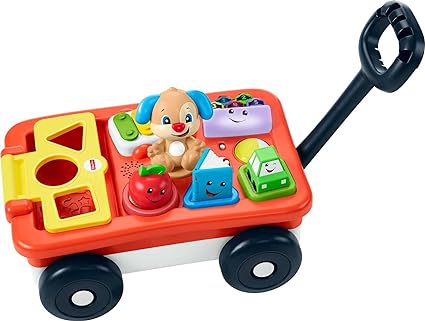 Photo 1 of Fisher-Price Laugh & Learn Baby & Toddler Toy, Pull & Play Learning Wagon with Smart Stages & 4 Pieces for Ages 6+ Months
