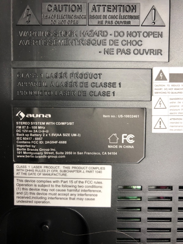 Photo 4 of AUNA Stereosonic Microsystem, Shelf Stereo System, Micro System, 2 Stereo Speakers, Front-Loading CD Player, FM Tuner, Bluetooth, Wireless Connection, USB Port, Incl. Remote Control, Black
