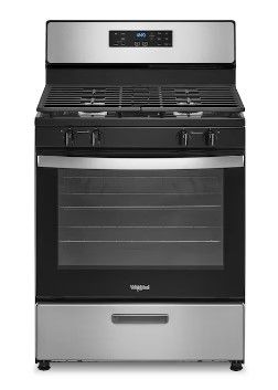 Photo 1 of Whirlpool 30-in 4 Burners 5.1-cu ft Freestanding Natural Gas Range (Stainless Steel)
