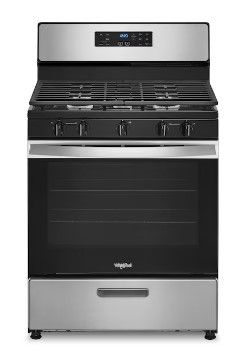 Photo 1 of LIKE NEW Whirlpool 30-in 5 Burners 5.1-cu ft Freestanding Natural Gas Range (Stainless Steel)
