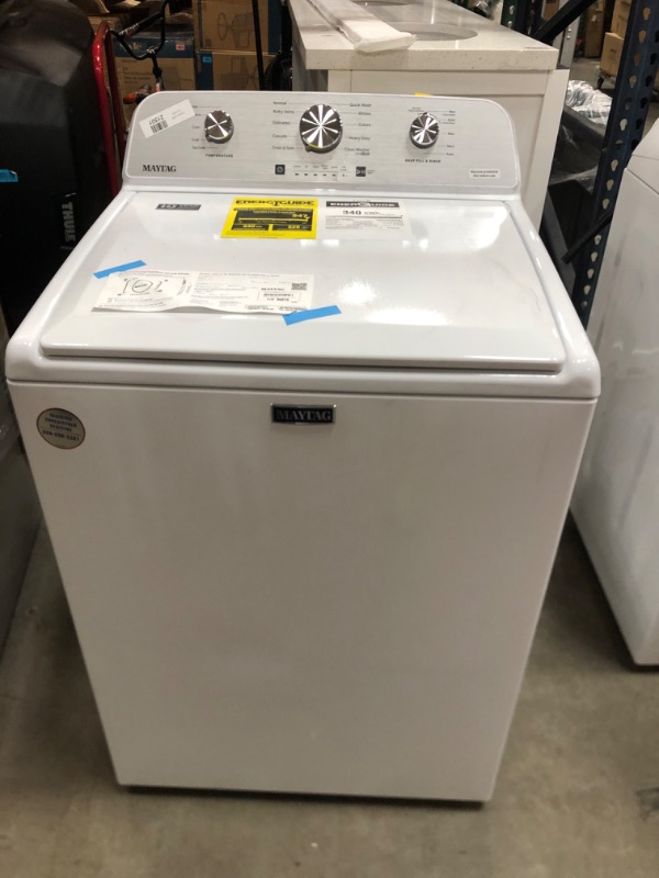 Photo 3 of LIKE NEW Maytag 4.5-cu ft High Efficiency Agitator Top-Load Washer (White)
