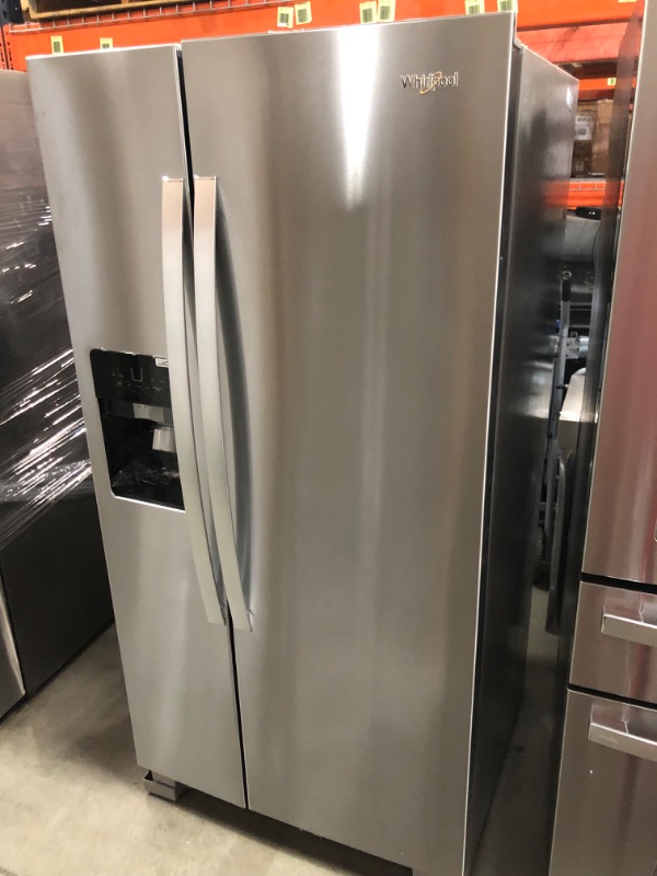 Photo 3 of Whirlpool 21.4-cu ft Side-by-Side Refrigerator with Ice Maker (Fingerprint Resistant Stainless Steel)
