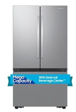 Photo 1 of Samsung Mega Capacity 31.5-cu ft Smart French Door Refrigerator with Dual Ice Maker (Fingerprint Resistant Stainless Steel) ENERGY STAR
