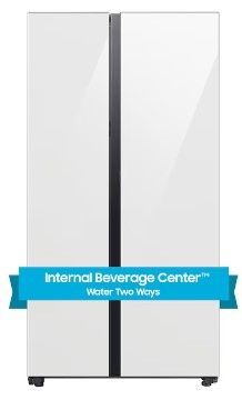 Photo 1 of Samsung Bespoke 28-cu ft Smart Side-by-Side Refrigerator with Dual Ice Maker (White Glass) ENERGY STAR

