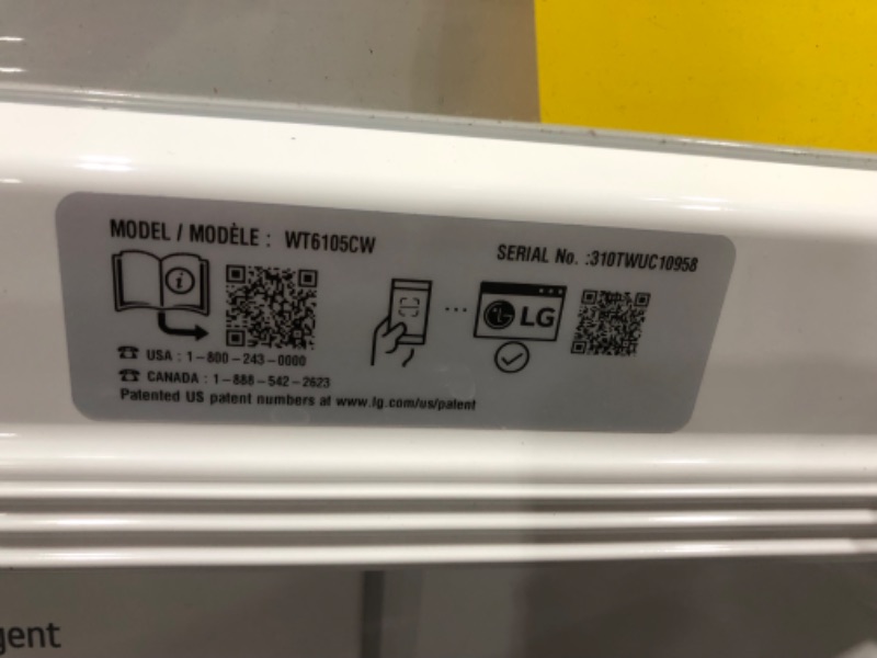 Photo 2 of LG 4.1-cu ft Agitator Top-Load Washer (White)
