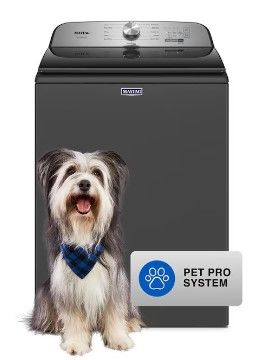 Photo 1 of Maytag Pet Pro 4.7-cu ft High Efficiency Agitator Top-Load Washer (Volcano Black)
