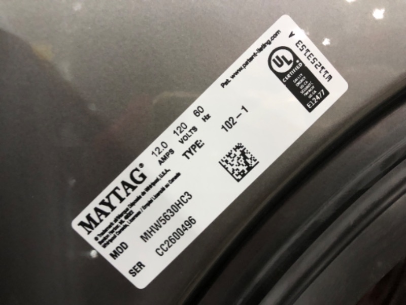 Photo 3 of Maytag 4.5-cu ft High Efficiency Stackable Steam Cycle Front-Load Washer (Metallic Slate) ENERGY STAR
