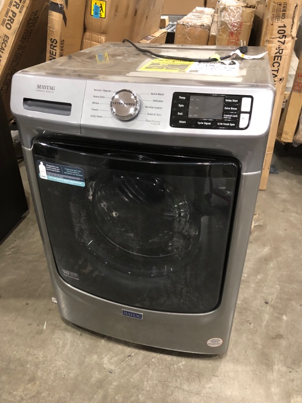 Photo 2 of Maytag 4.5-cu ft High Efficiency Stackable Steam Cycle Front-Load Washer (Metallic Slate) ENERGY STAR
