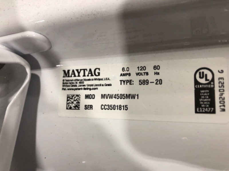 Photo 2 of Maytag 4.5-cu ft High Efficiency Agitator Top-Load Washer (White)
