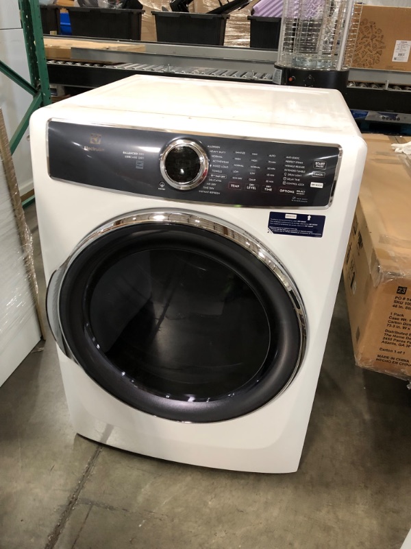 Photo 3 of Electrolux 8-cu ft Stackable Steam Cycle Electric Dryer (White) ENERGY STAR

