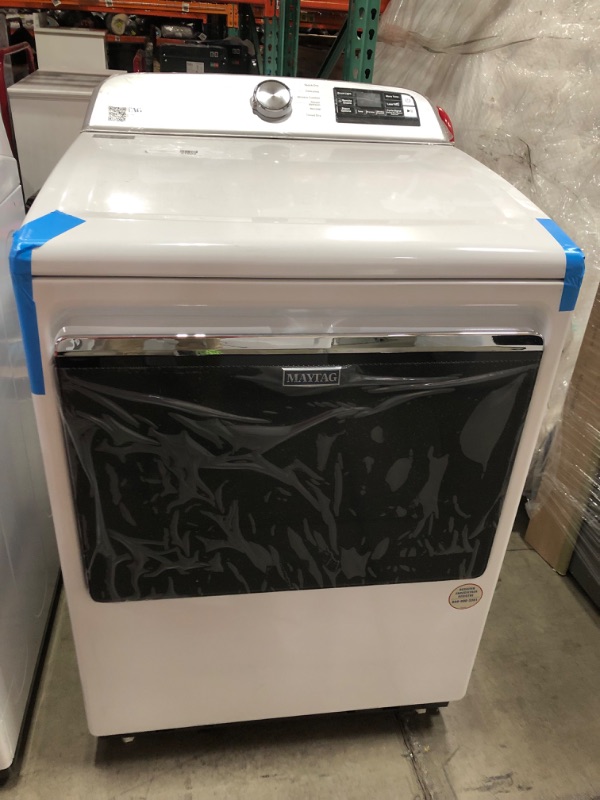 Photo 4 of Maytag Smart Capable 7.4-cu ft Steam Cycle Smart Electric Dryer (White) ENERGY STAR
