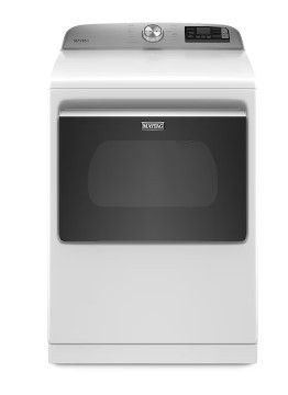 Photo 1 of Maytag Smart Capable 7.4-cu ft Steam Cycle Smart Electric Dryer (White) ENERGY STAR
