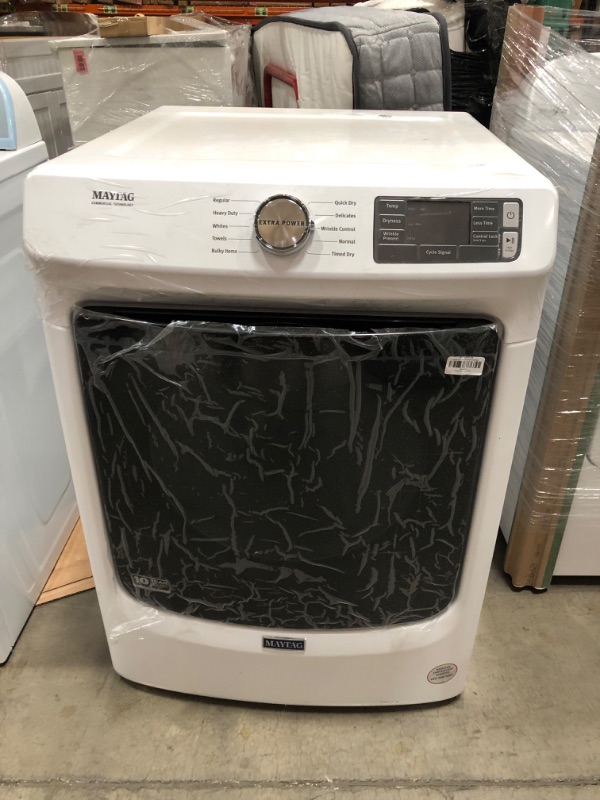 Photo 1 of Maytag 7.3-cu ft Stackable Electric Dryer (White) ENERGY STAR
