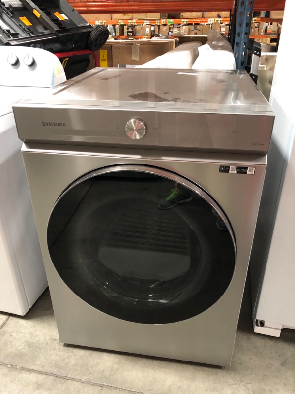 Photo 4 of Samsung Bespoke 7.6 cu. ft. Vented Smart Electric Dryer in Silver Steel with AI Optimal Dry and Super Speed Dry