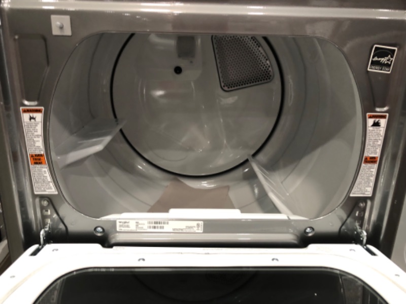 Photo 2 of Whirlpool Smart Capable 7.4-cu ft Steam Cycle Smart Electric Dryer (Chrome Shadow) ENERGY STAR
