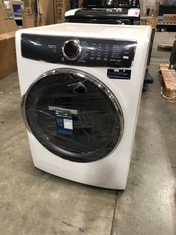 Photo 3 of Electrolux 8-cu ft Stackable Steam Cycle Electric Dryer (White) ENERGY STAR
