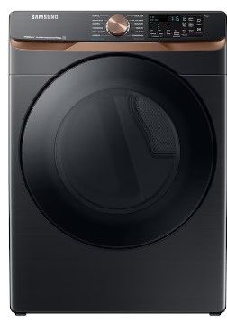 Photo 1 of Samsung 7.5-cu ft Stackable Steam Cycle Smart Electric Dryer (Brushed Black) ENERGY STAR
