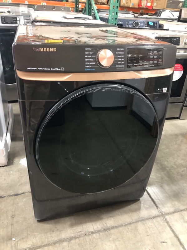 Photo 4 of Samsung 7.5-cu ft Stackable Steam Cycle Smart Electric Dryer (Brushed Black) ENERGY STAR
