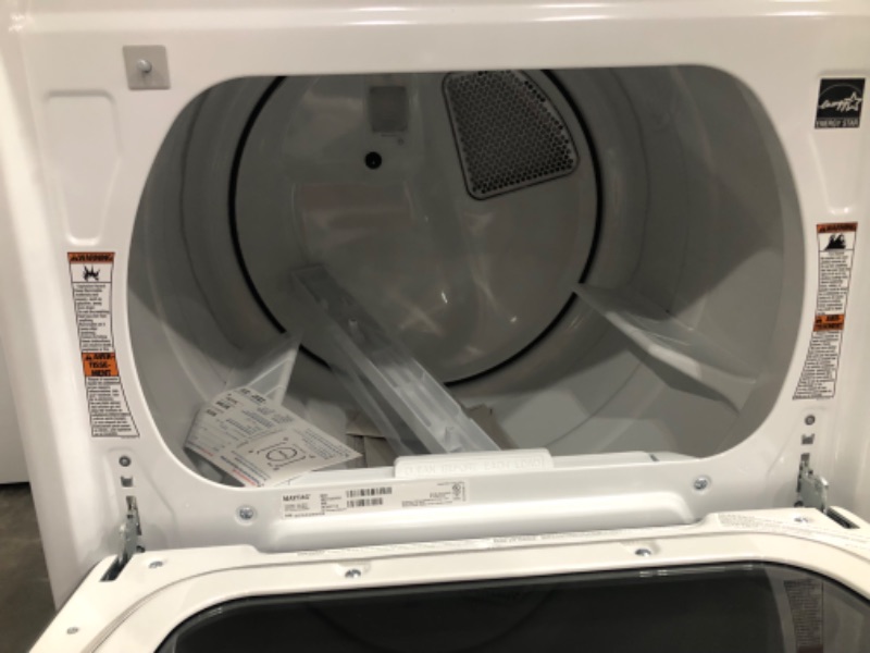 Photo 6 of Maytag Smart Capable 7.4-cu ft Steam Cycle Smart Electric Dryer (White) ENERGY STAR
