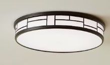 Photo 1 of allen + roth Daphne 1-Light 19-in Black LED Flush Mount Light ENERGY STAR
