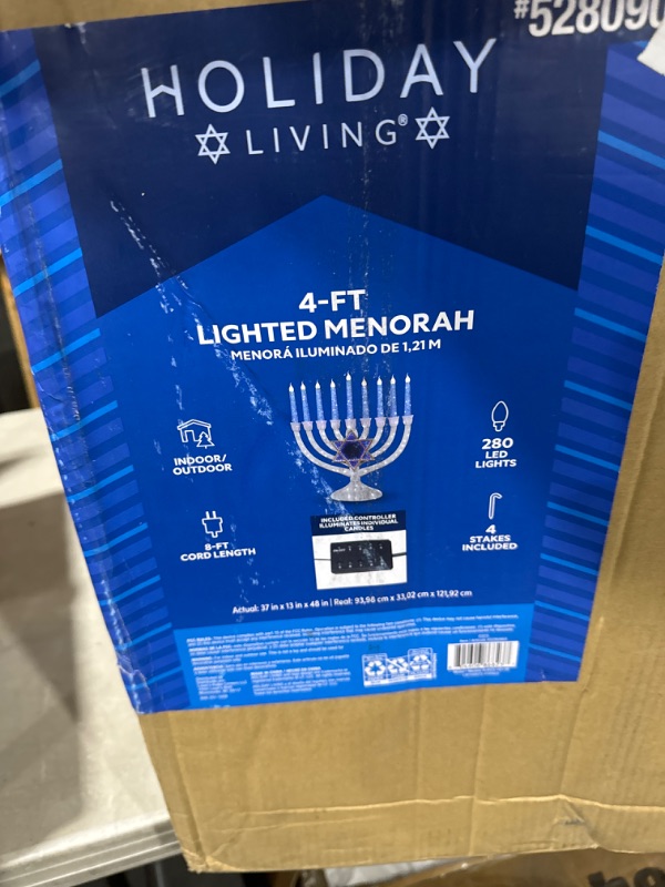 Photo 3 of ***USED***Holiday Living Menorah Pre-Lit Fabric Free Standing Decoration Menorah LED Lights
