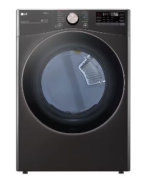 Photo 1 of LG True Steam 7.4-cu ft Stackable Steam Cycle Smart Electric Dryer (Black Steel) ENERGY STAR
