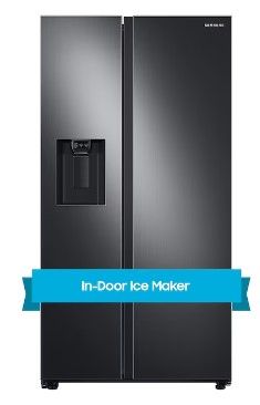 Photo 1 of Samsung 27.4-cu ft Side-by-Side Refrigerator with Ice Maker (Fingerprint Resistant Black Stainless Steel)

