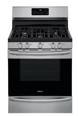 Photo 1 of Frigidaire Gallery 30-in 5 Burners 5-cu ft Self and Steam Cleaning Air Fry Convection Oven Freestanding Gas Range (Fingerprint Resistant Stainless Steel)
