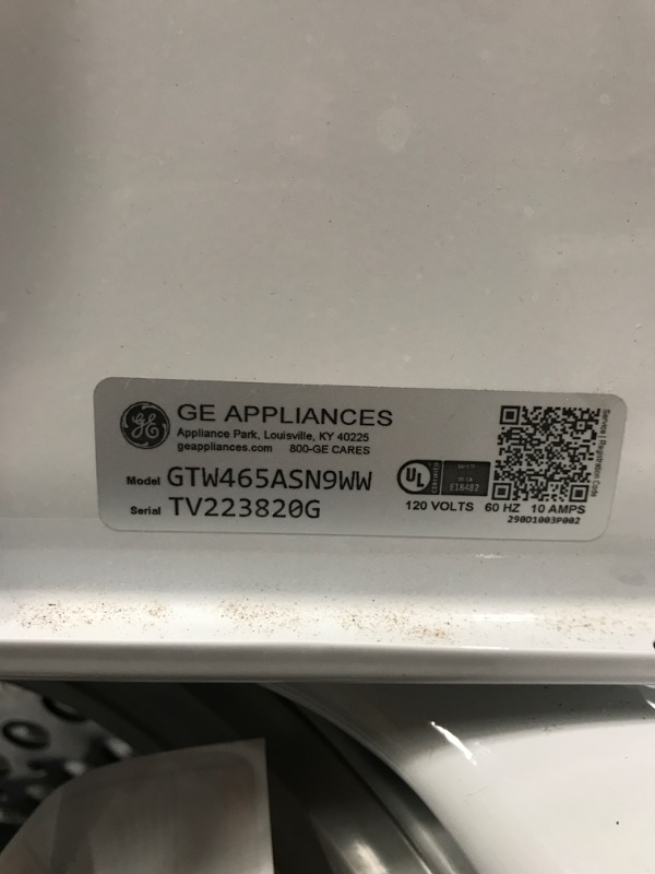 Photo 2 of GE 4.5-cu ft High Efficiency Agitator Top-Load Washer (White)
