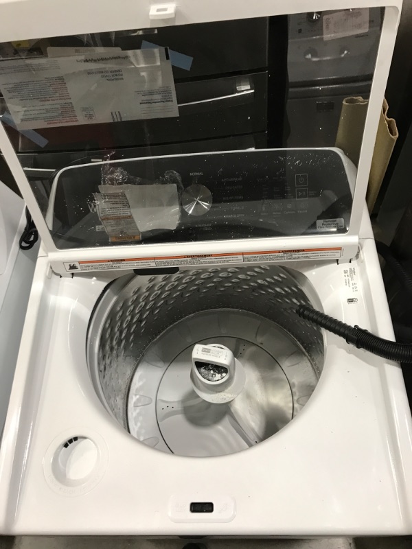 Photo 2 of ***USED - SCRATCHED AND DIRTY - MAKES GRINDING NOISE WHEN TURNED ON - UNABLE TO TROUBLESHOOT***
Whirlpool 2 in 1 Removable Agitator 4.7-cu ft High Efficiency Impeller and Agitator Top-Load Washer (White)
