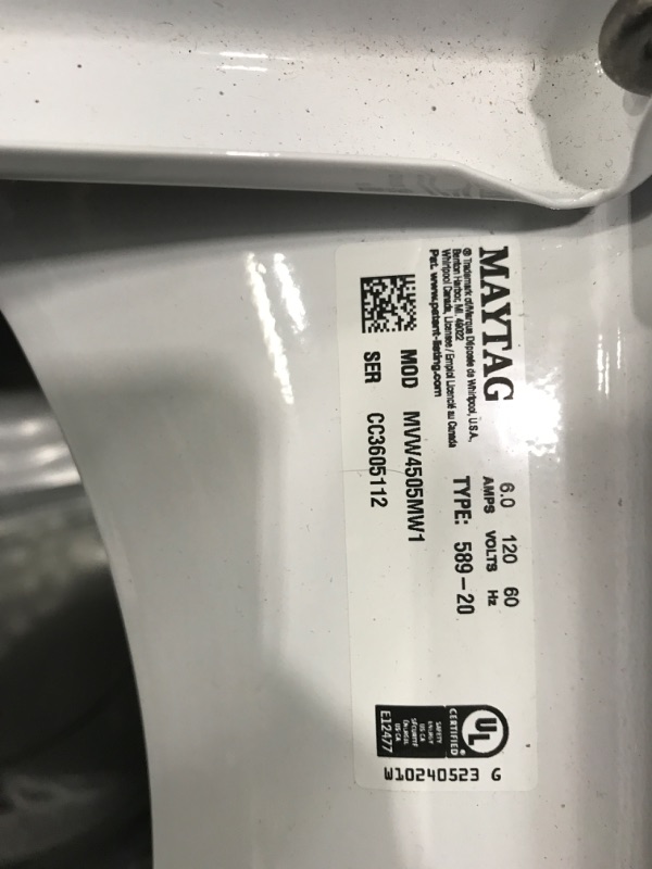 Photo 4 of Maytag 4.5-cu ft High Efficiency Agitator Top-Load Washer (White)
