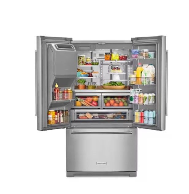 Photo 1 of SEE NOTES ***KitchenAid 27-cu ft French Door Refrigerator with Ice Maker (Stainless Steel with Printshield Finish) ENERGY STAR
