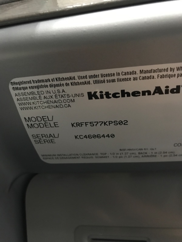 Photo 3 of SEE NOTES ***KitchenAid 27-cu ft French Door Refrigerator with Ice Maker (Stainless Steel with Printshield Finish) ENERGY STAR

