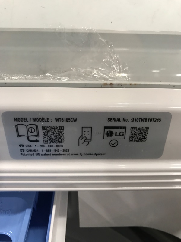 Photo 3 of LG 4.1-cu ft Agitator Top-Load Washer (White)
