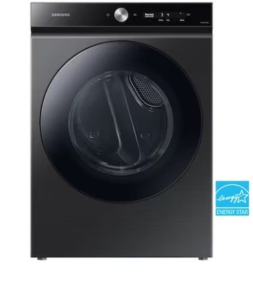 Photo 1 of Samsung Bespoke 7.6-cu ft Reversible Side Swing Door Stackable Steam Cycle Smart Gas Dryer (Brushed Black) ENERGY STAR
