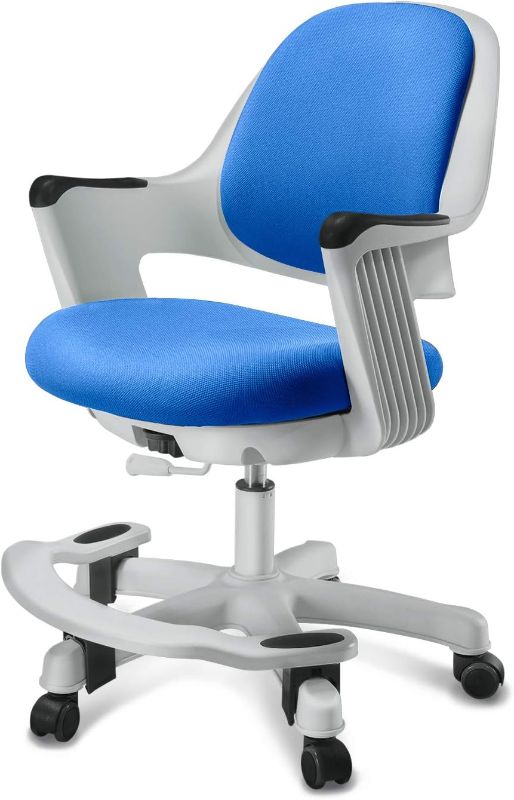 Photo 1 of SitRite Ergonomic Kids Desk Chair Children Study Student Computer Home School Office Height Control Easy to Assemble (Ocean Blue, Swivel)
