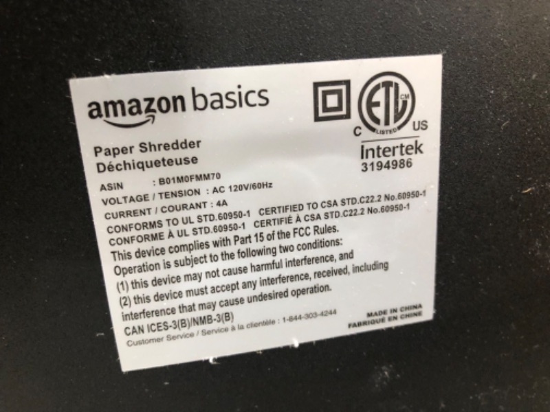 Photo 3 of Amazon Basics 15-Sheet Cross-Cut Paper, CD Credit Card Office Shredder 15 Sheet - original model Shredder