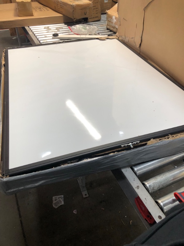 Photo 1 of Large Mobile Rolling Magnetic Whiteboard - 48 x 36 Inches Height Adjust Double Sides Portable White Board on Wheels, Dry Erase Board Easel with Stand for Office, Home & Classroom Black 48 X 36 Inches