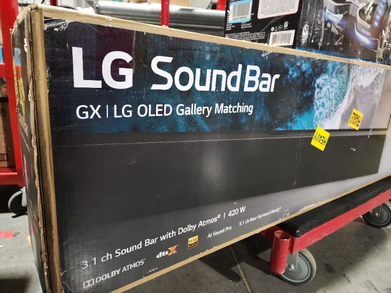Photo 9 of **SUB DOES NOT POWER ON**LG GX Sound Bar with Subwoofer, OLED Gallery TV Matching, 3.1 ch, 420W Power, Dolby Atmos, High Resolution Audio, HDMI eARC, Wireless - Black
