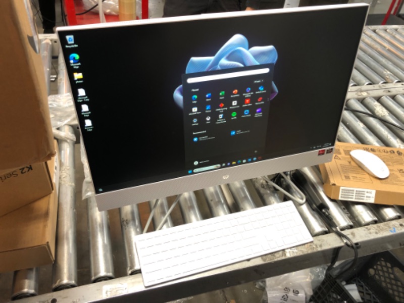 Photo 2 of HP 27” All-in-One Desktop PC, AMD Ryzen 7 5700U, 12 GB RAM, 256 GB SSD & 1 TB Hard Drive, Full HD IPS Display, Windows 11 Pro, 720p Privacy Webcam, Dual Mics, Keyboard and Mouse (27-CB0052, 2022)
